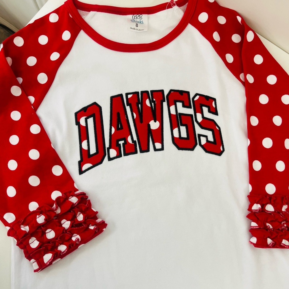 Kids Long Sleeve Polka Dot Shirt - Red & White